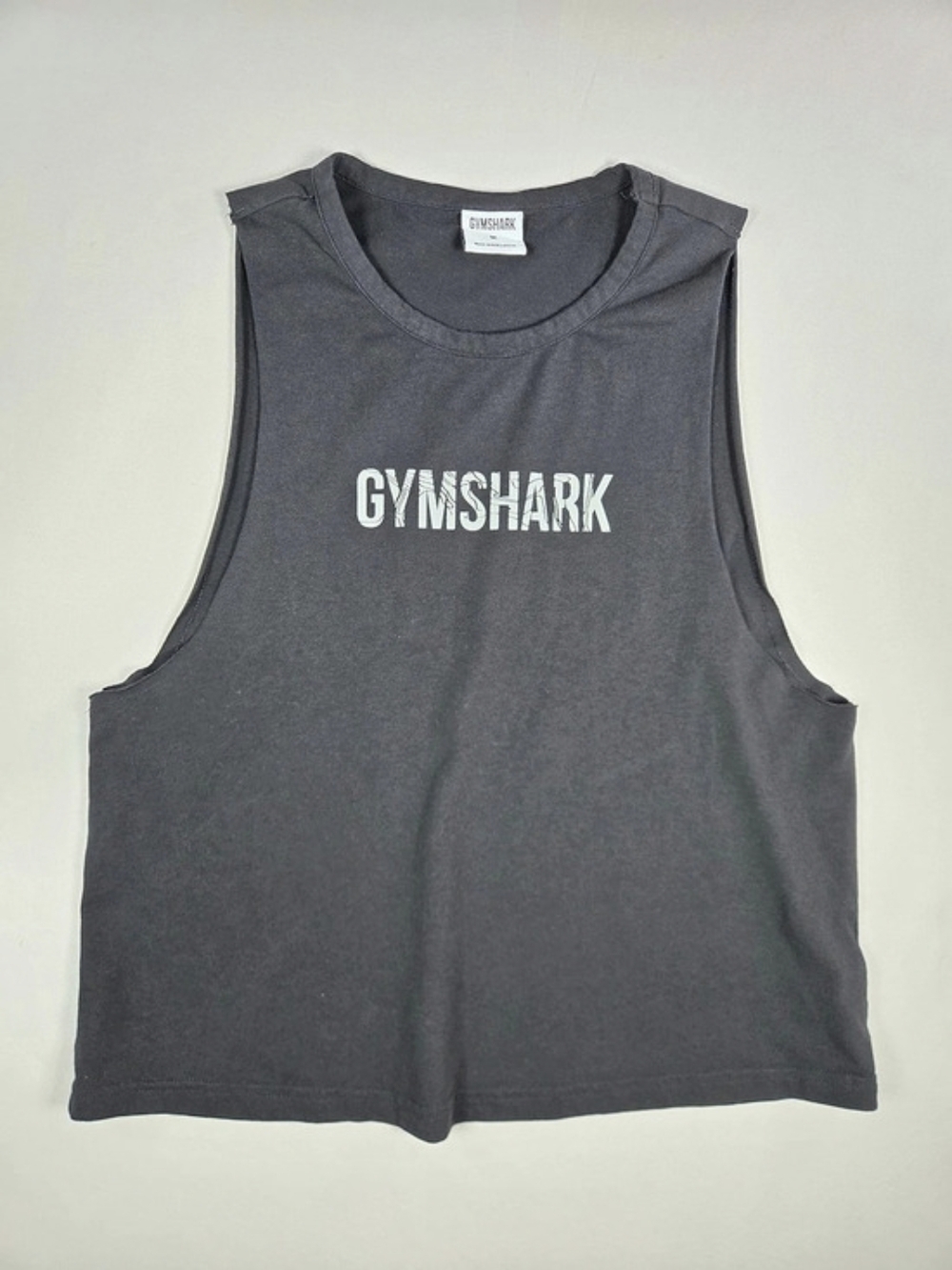 Gymshark Men's Grey Drop Arm Muscle Tank Top Excellent Condition Size Medium